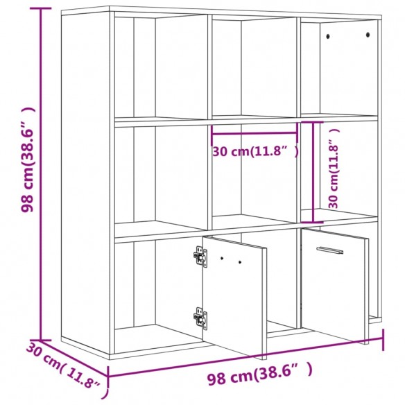 Armoire à livres Chêne marron 98x30x98 cm