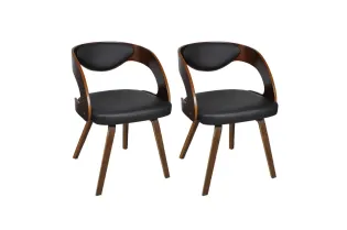 Chaises à manger lot de 2 marron similicuir 2