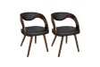 Chaises à manger lot de 2 marron similicuir