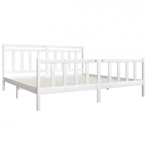 Cadre de lit Blanc Bois massif 200x200 cm