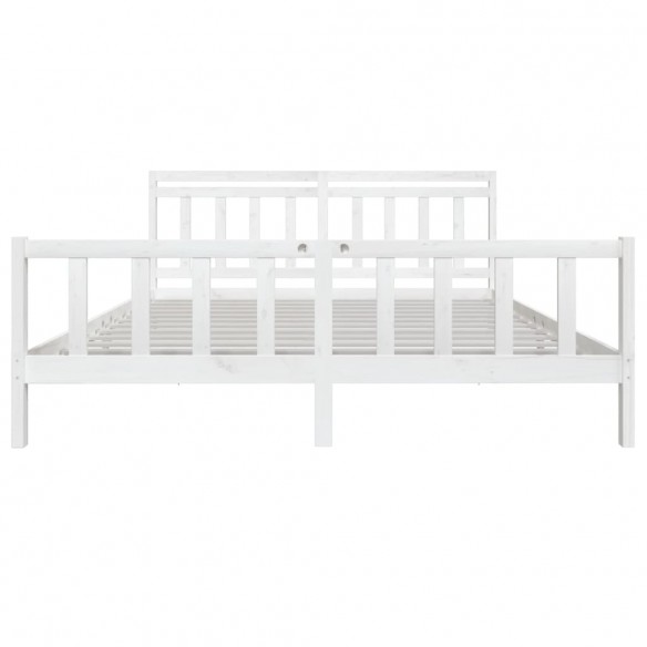 Cadre de lit Blanc Bois massif 200x200 cm