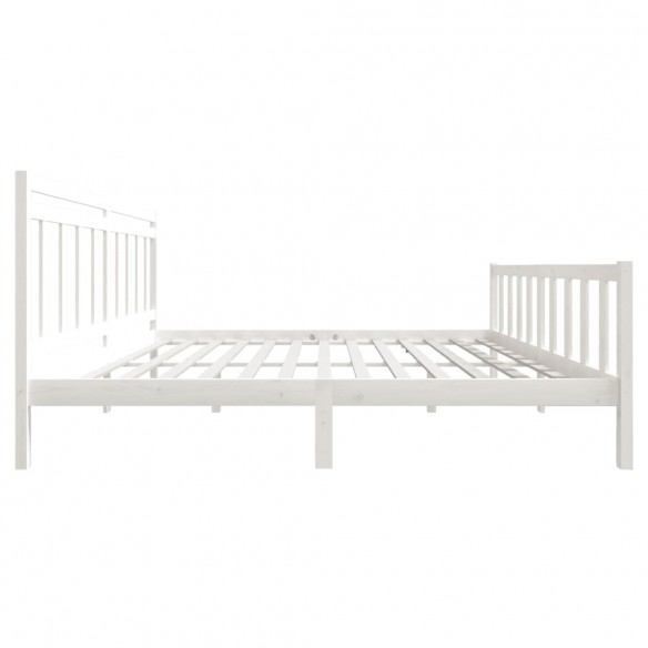 Cadre de lit Blanc Bois massif 200x200 cm