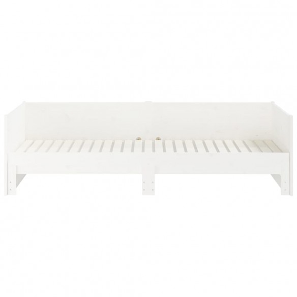 Lit coulissant Blanc Bois de pin solide 2x(90x190) cm