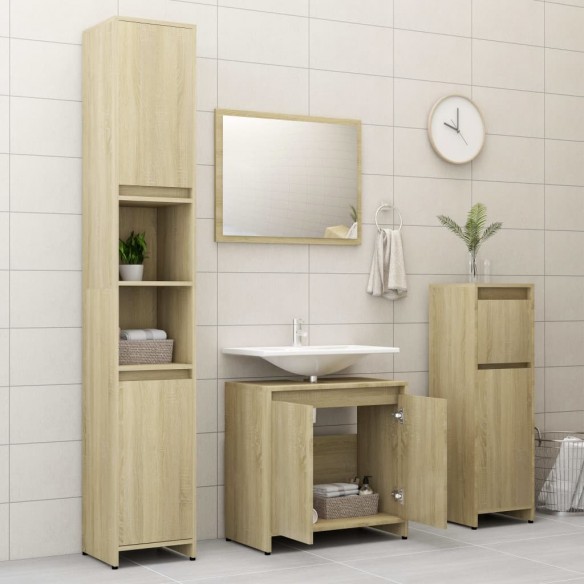 Armoire de salle de bain Chêne sonoma 60x33x61 cm Aggloméré