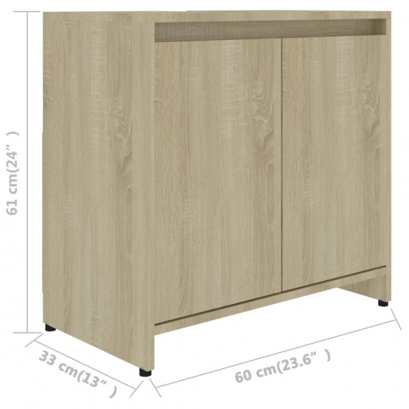 Armoire de salle de bain Chêne sonoma 60x33x61 cm Aggloméré