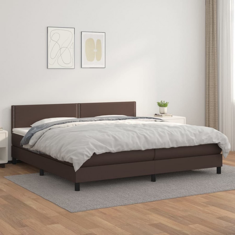 Cadre de lit avec matelas Marron 200x200 cm