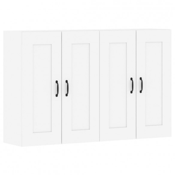 Armoires murales 2 pcs blanc bois d'ingénierie