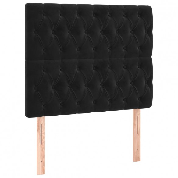 Cadre de lit avec matelas Noir 100x200 cm Velours