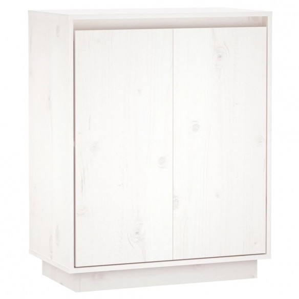 Buffet Blanc 60x34x75 cm Bois massif de pin