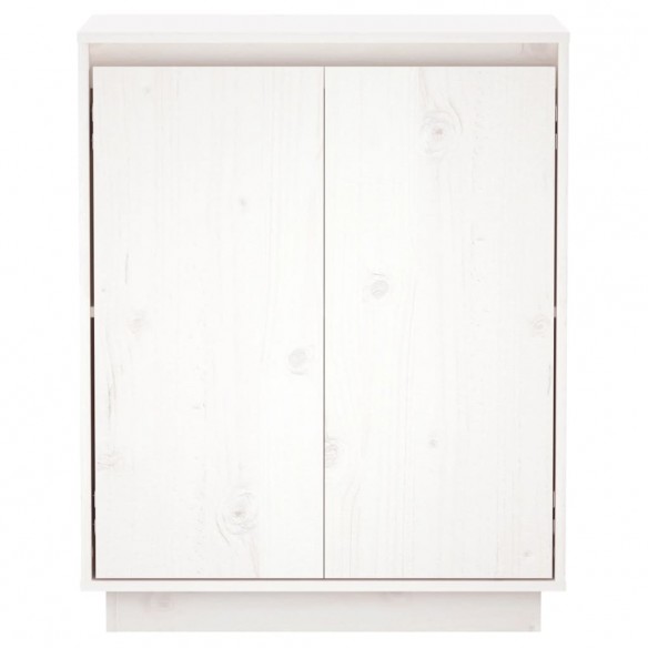 Buffet Blanc 60x34x75 cm Bois massif de pin