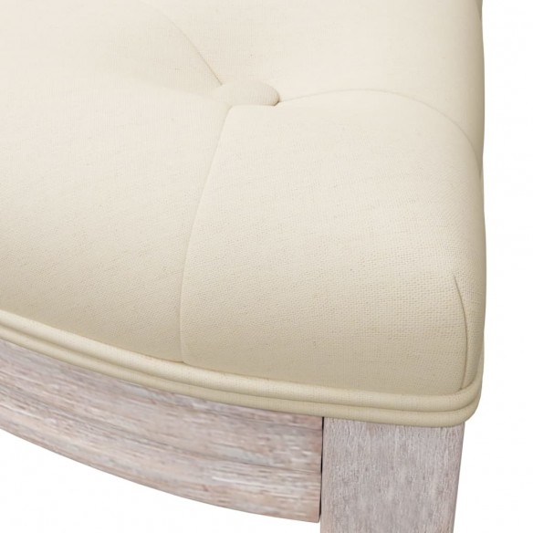 Banc beige 81,5x41x49 cm lin