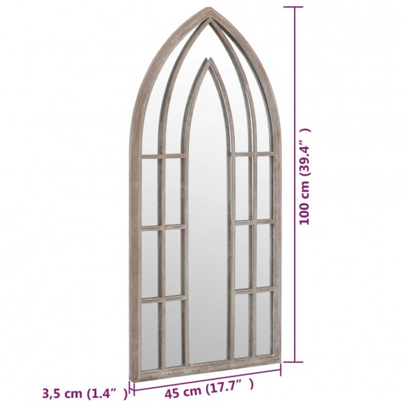 Miroir de jardin Sable 100x45cm Fer pour utilisation extérieure