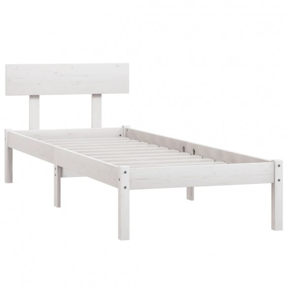 Cadre de lit Blanc Bois de pin massif 100x200 cm