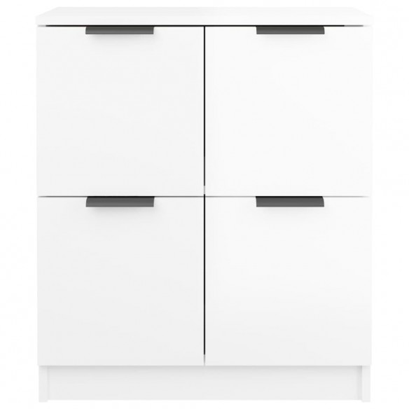 Buffets 2 pcs Blanc Brillant 60x30x70 cm Bois d'ingénierie