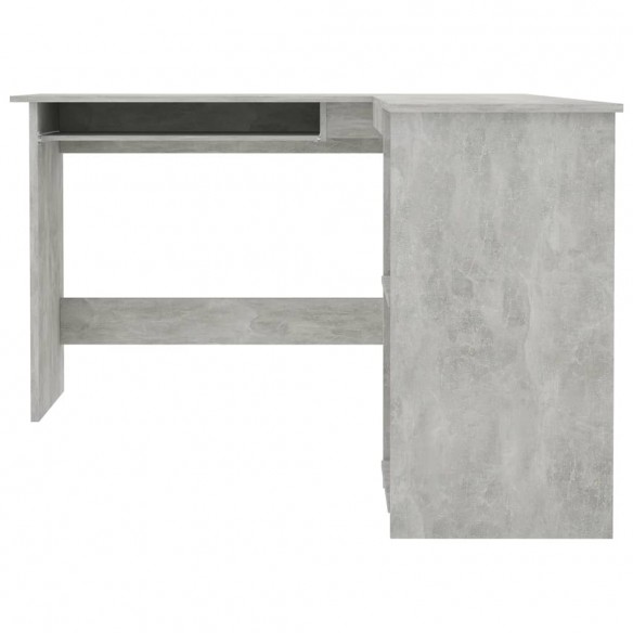 Bureau d'angle en forme de L Gris Béton 120x140x75 cm Aggloméré