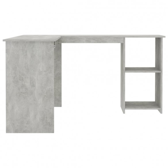 Bureau d'angle en forme de L Gris Béton 120x140x75 cm Aggloméré