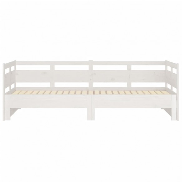 Lit coulissant Blanc Bois de pin massif 2x(90x200) cm