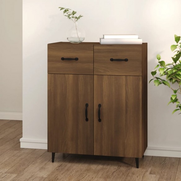 Buffet chêne marron 69,5x34x90 cm bois d'ingénierie