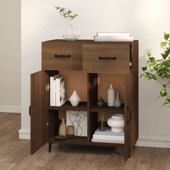 Buffet chêne marron 69,5x34x90 cm bois d'ingénierie