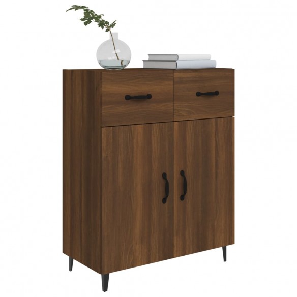 Buffet chêne marron 69,5x34x90 cm bois d'ingénierie