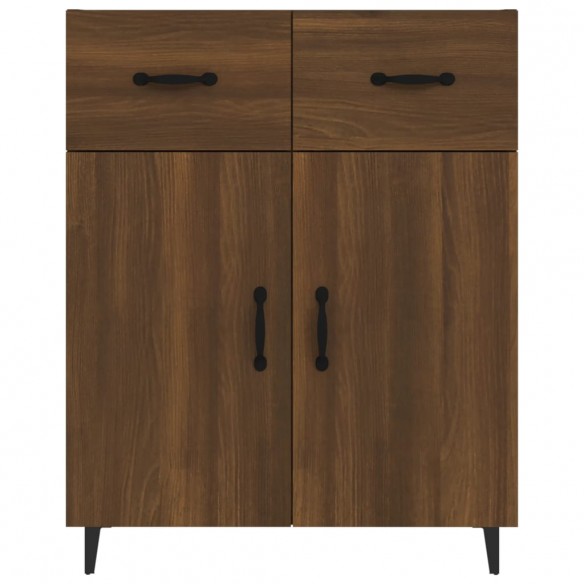 Buffet chêne marron 69,5x34x90 cm bois d'ingénierie