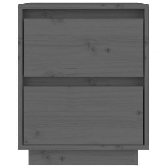 Table de chevet Gris 40x35x50 cm Bois de pin solide