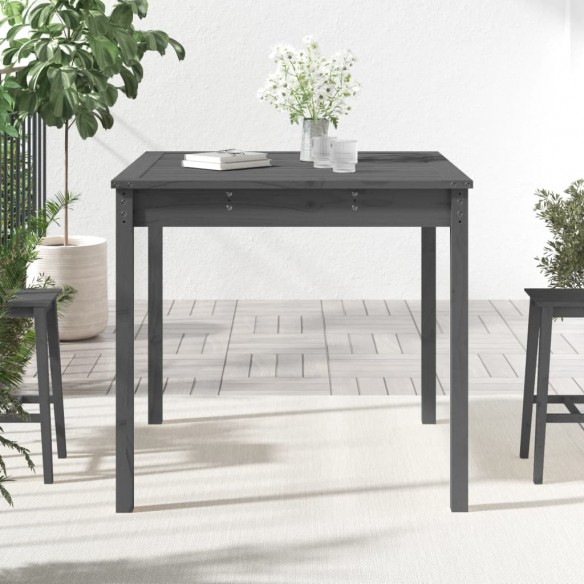 Table de jardin gris 82,5x82,5x76 cm bois massif de pin