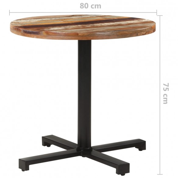 Table de bistro Carrée Ø80x75 cm Bois de récupération massif