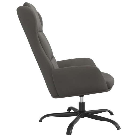 Chaise de relaxation Gris foncé Similicuir daim