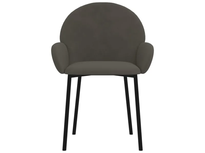 Chaises à manger lot de 2 Gris foncé Velours