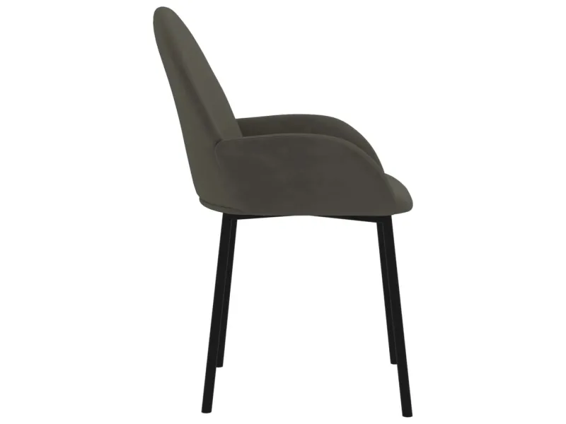 Chaises à manger lot de 2 Gris foncé Velours
