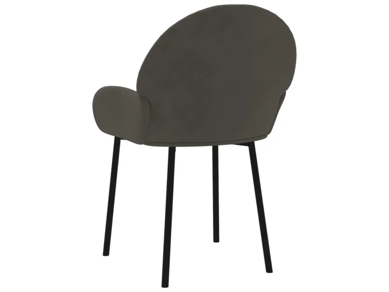 Chaises à manger lot de 2 Gris foncé Velours