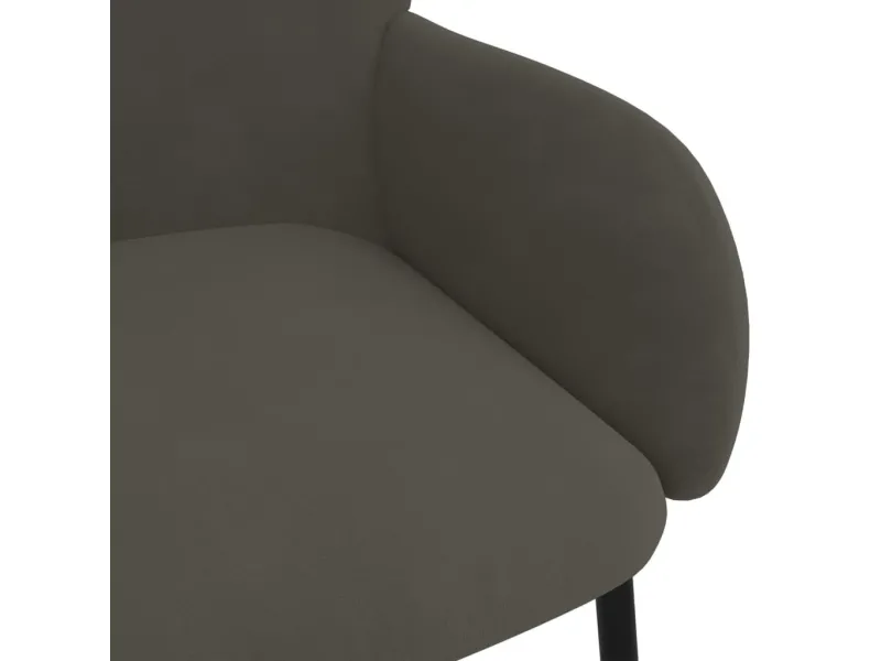 Chaises à manger lot de 2 Gris foncé Velours