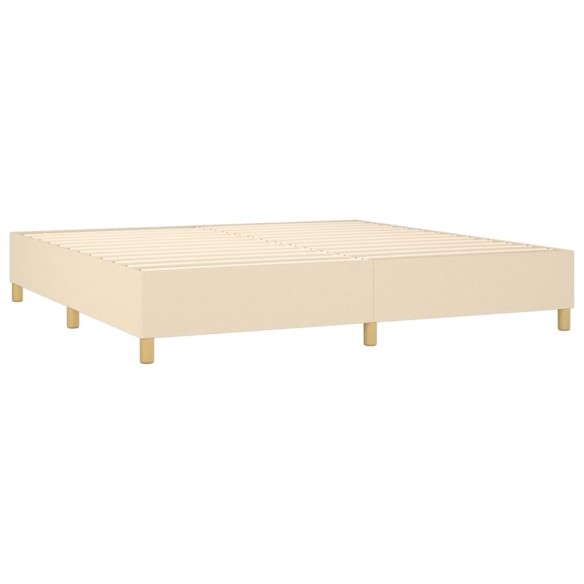 Cadre de lit matelas et LED Crème 200x200 cm Tissu