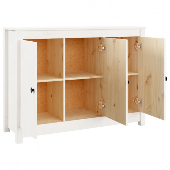 Buffet Blanc 100x35x74 cm Bois massif de pin