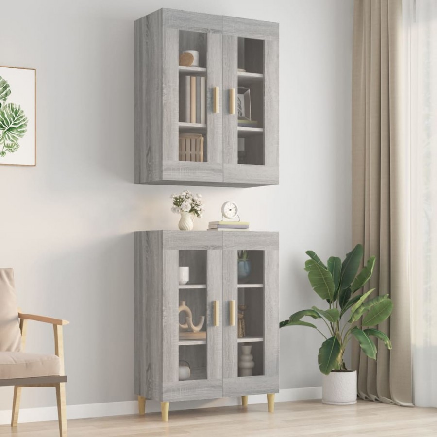 Armoire murale suspendue Sonoma gris 69,5x34x90 cm