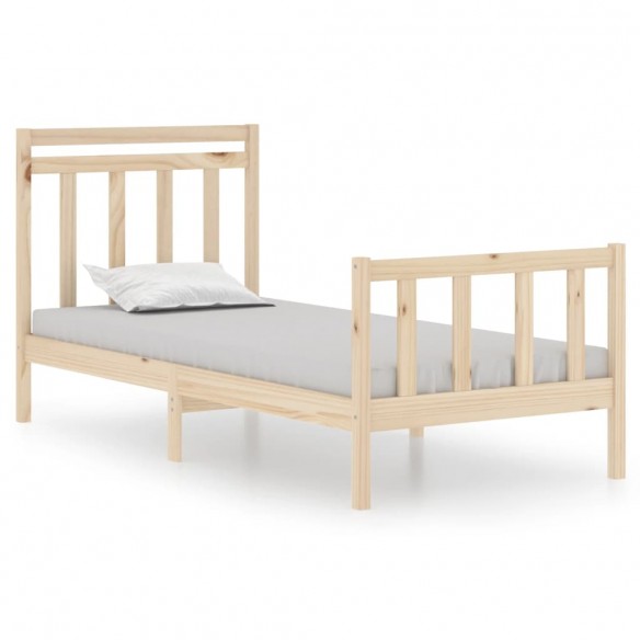 Cadre de lit bois massif 90x190 cm simple