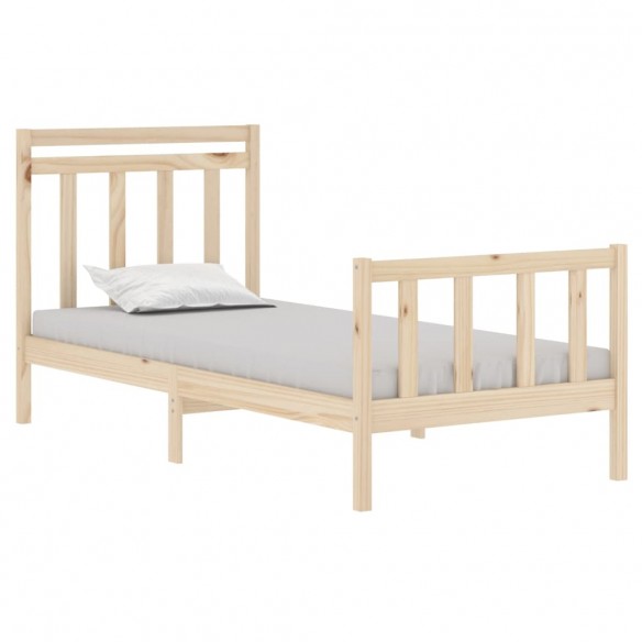 Cadre de lit bois massif 90x190 cm simple