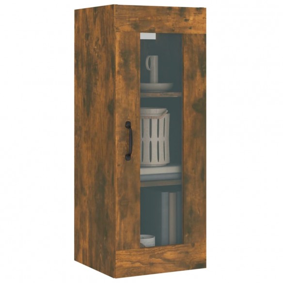 Armoire murale suspendue Chêne fumé 34,5x34x90 cm