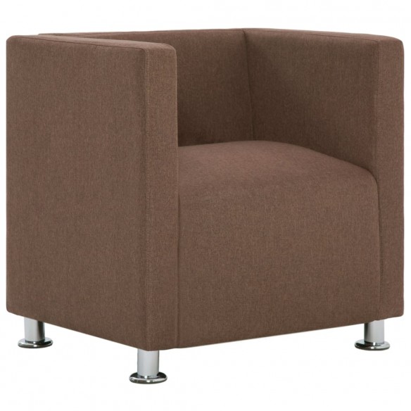 Fauteuil cube Marron Tissu