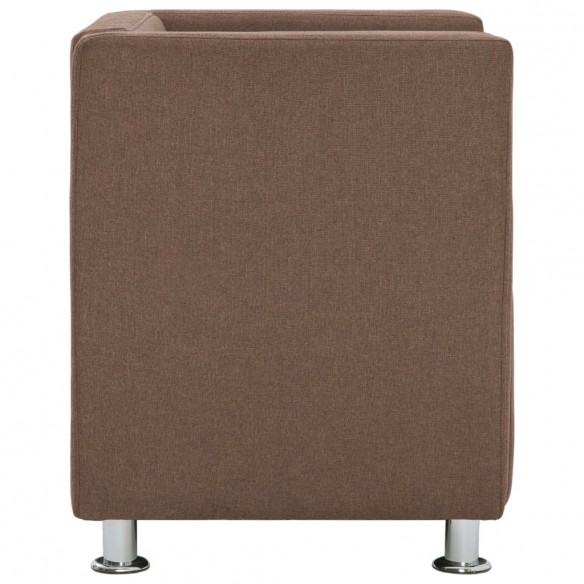 Fauteuil cube Marron Tissu