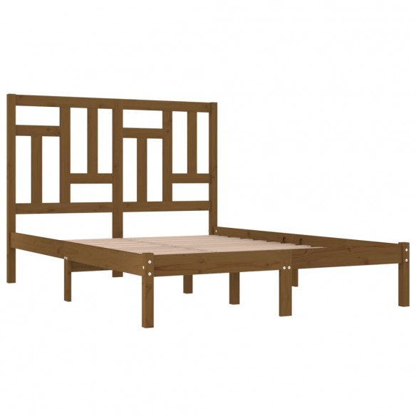 Cadre de lit Marron miel Bois massif 120x190 cm Petit Double