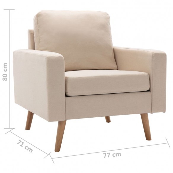 Fauteuil Crème Tissu