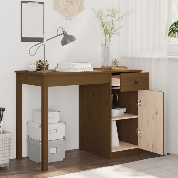 Bureau Marron miel 100x50x75 cm Bois massif de pin