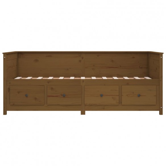 Lit de jour Marron miel 75x190 cm Bois de pin massif