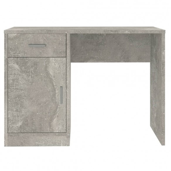 Bureau avec tiroir et armoire Gris béton 100x40x73 cm