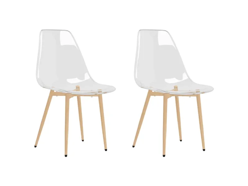 Chaises à manger lot de 2 Transparent PET