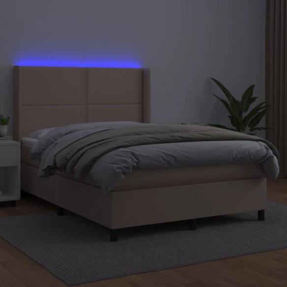 Cadre de lit matelas LED Cappuccino 140x200 cm