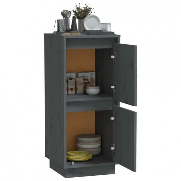 Buffet Gris 31,5x34x75 cm Bois massif de pin