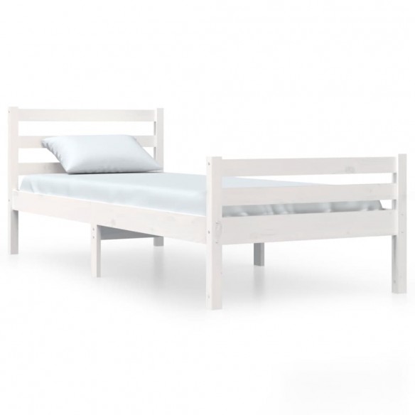 Cadre de lit Blanc Bois massif 100x200 cm